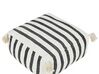 Cotton Floor Cushion 45 x 45 x 20 cm White and Black ASHTI_904742