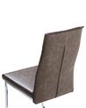 	Conjunto de 2 sillas de comedor de piel sintética marrón claro/plateado ROCKFORD_693212