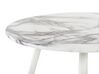 Oválny jedálenský stôl s mramorovým efektom 120 x 70 cm biely GUTIERE_850638