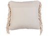 Set of 2 Cotton Macrame Cushions with Tassels 45 x 45 cm Beige BESHAM_904591