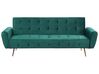 Velvet Sofa Bed Green SELNES_729237