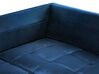 Canapé d'angle gauche en velours bleu GRENA_837276