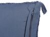 Tkaný bavlněný polštář s geometrickým vzorem a střapci 45 x 45 cm modrý AVIUM_838640