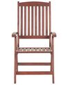 Set of 2 Acacia Wood Garden Chair Folding with Red Cushion TOSCANA_784175
