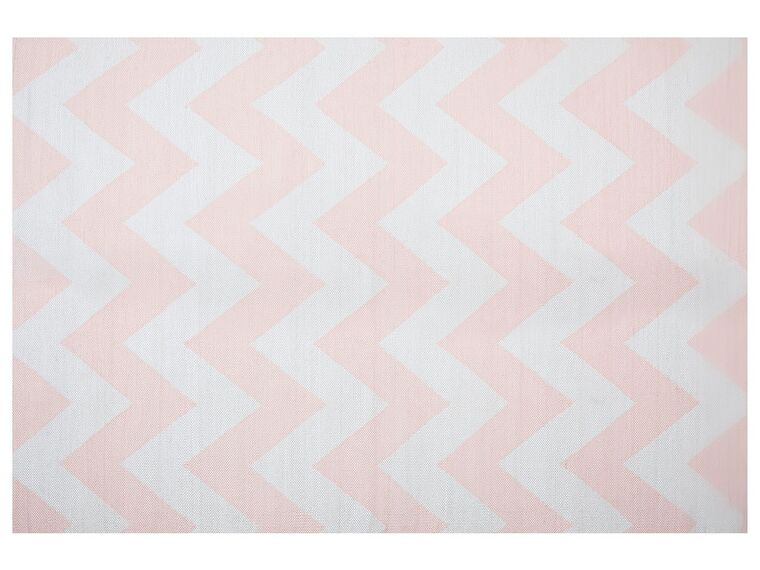 Rózsaszín és fehér szőnyeg 160 x 230 cm KONARLI_733753