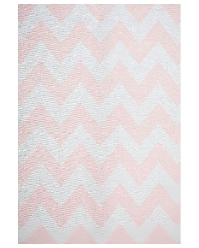 Outdoor Teppich rosa 160 x 230 cm Zickzack-Muster Kurzflor KONARLI_733753