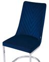 Conjunto de 2 sillas de terciopelo azul marino/plateado ALTOONA_795771
