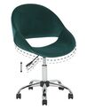 Krzesło biurowe regulowane welurowe zielone SELMA_862816