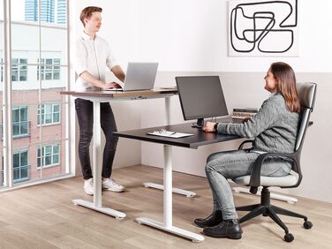 Electric Adjustable Standing Desk 180 x 80 cm Black and White DESTINAS