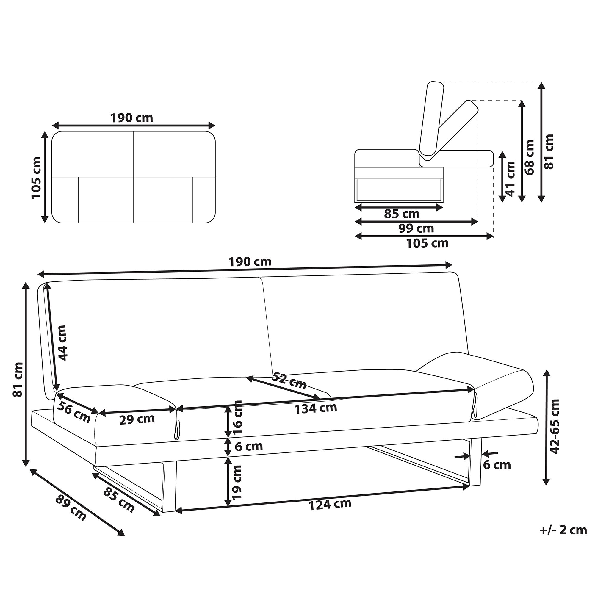 Sofa rozkładana niebieska YORK