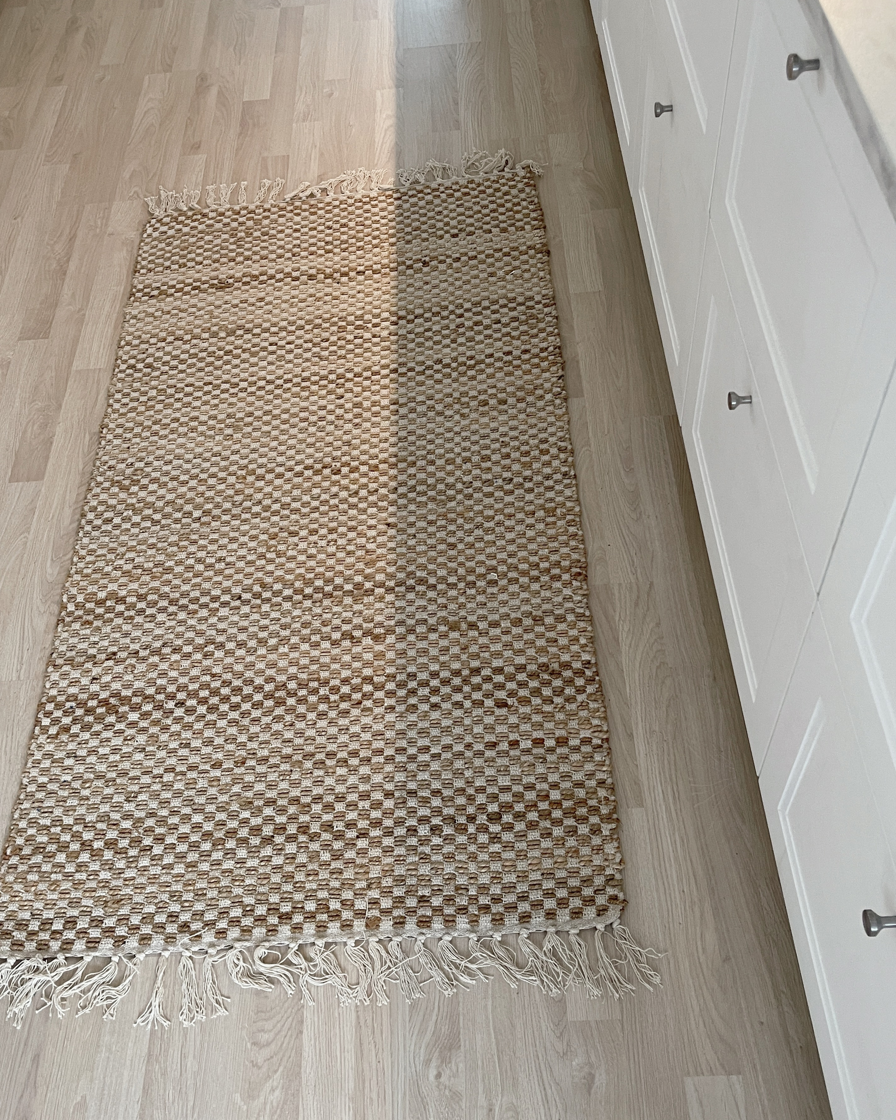 Teppich beige 80 x 150 cm kariertes Muster Kurzflor zweiseitig ZERDALI_853856