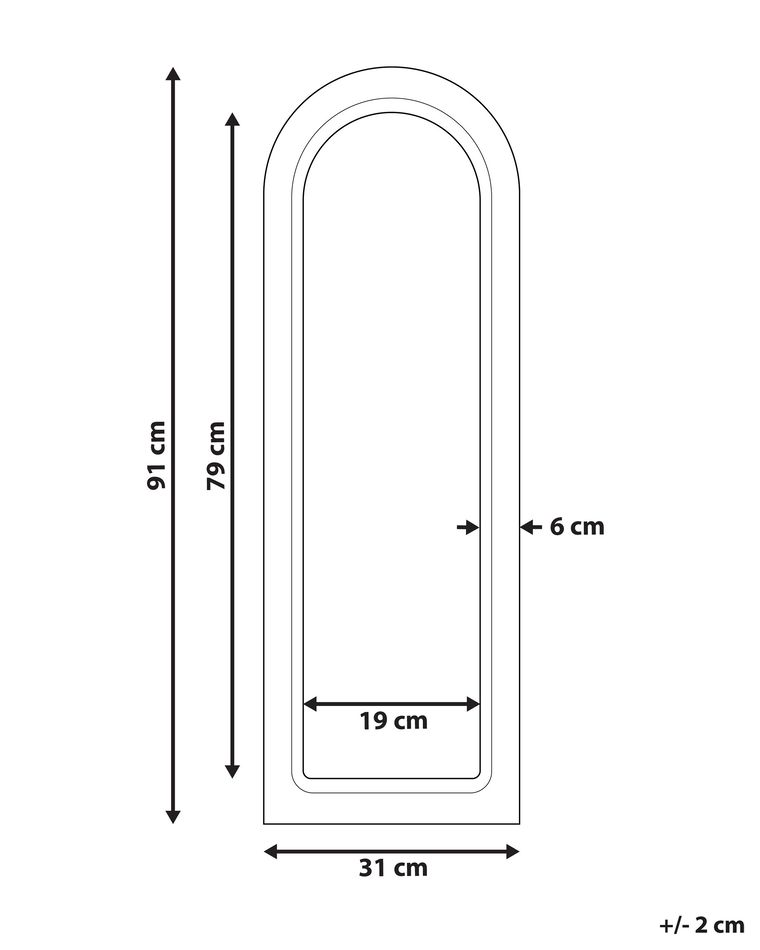 Specchio da parete ad arco in rattan naturale 120x50 cm Franey Specchio da parete ad arco in rattan naturale 120x50 cm Franey