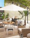 Set of 4 Garden Chairs with Grey Cushions White CAVOLI_779506