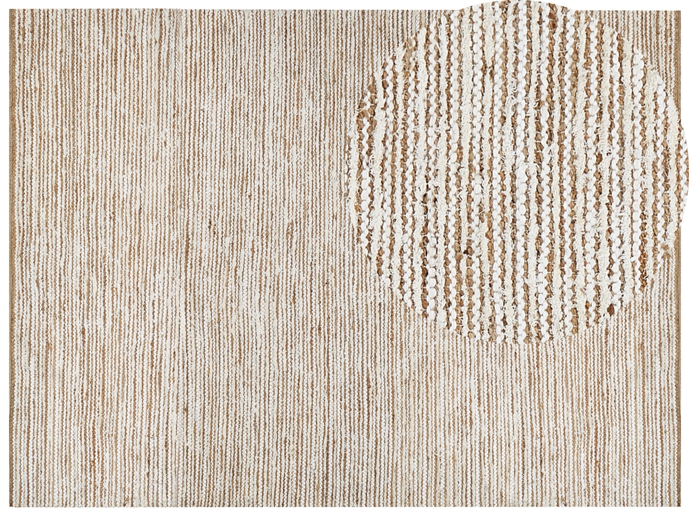Tappeto cotone beige e bianco 300 x 400 cm BARKHAN
