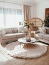 Conjunto de sala de estar 5 plazas de terciopelo beige claro/madera clara RONNEBY_800792