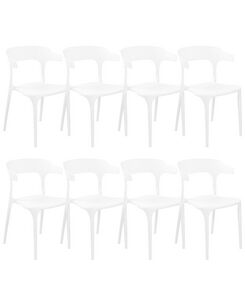 Tuoli muovi valkoinen 8 kpl GUBBIO Tuoli muovi valkoinen 8 kpl GUBBIO