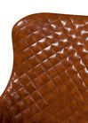 Conjunto de 2 sillas de comedor de piel sintética marrón dorado/negro SOLANO_703319