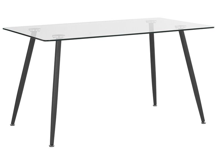 Table à manger transparente et noire 140 x 80 cm MIDLAND_785945