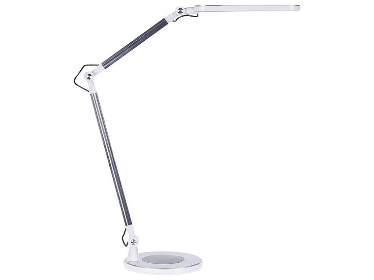 Schreibtischlampe LED Metall silber 80 cm verstellbar GRUS_855129