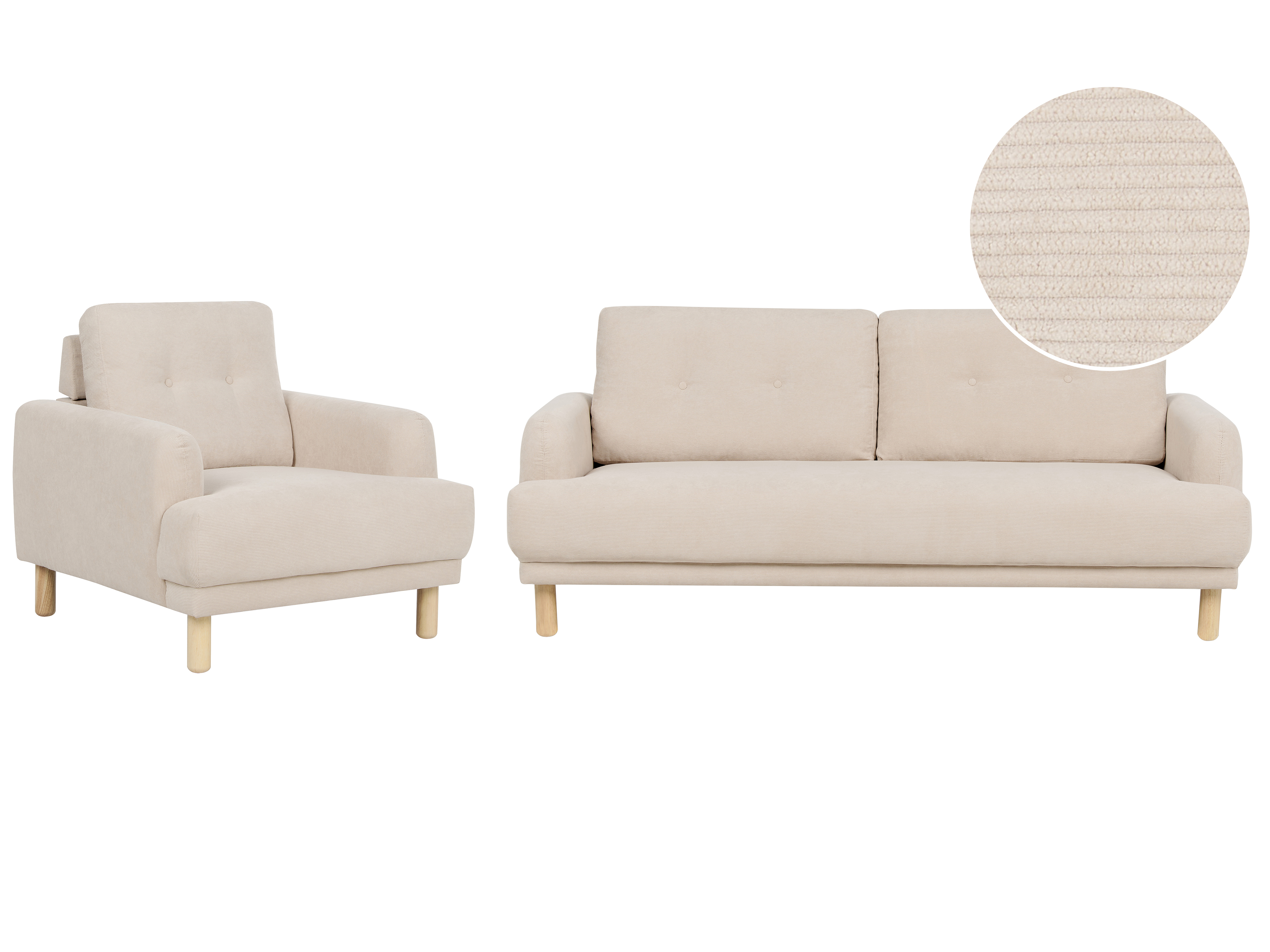 4-Sitzer Sofa Set Cord beige TUVE_912186