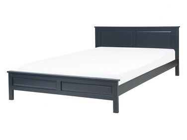 Bed hout donkerblauw 140 x 200 cm OLIVET