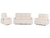 Conjunto de sofás 6 lugares manualmente reclináveis em veludo branco-creme VERDAL_904809