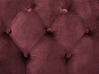3 Seater Velvet Fabric Sofa Dark Red SOTRA_727309