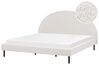 Čalouněná buklé postel 180 x 200 cm bílá MARGUT_877113