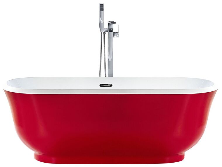 Bañera de acrílico rojo/blanco/plateado 170 x 77 cm TESORO_779071