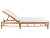 Leżak ogrodowy bambusowy jasne drewno z białym LIGURE_838026