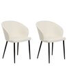 Set of 2 Boucle Dining Chairs Off-White MASON_887358