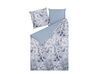 Komplet pościeli bawełnianej satynowej w kwiaty 135 x 200 cm biało-niebieski BALLARD_811434