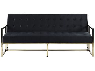 Velvet Sofa Bed Black MARSTAL