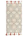 Teppich Baumwolle beige / orange 80 x 150 cm geometrisches Muster Kurzflor HAJIPUR_848806