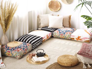 Cotton Floor Cushion 50 x 50 x 20 cm Multicolour OUED