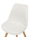 Conjunto de 2 sillas de comedor de poliéster blanco crema/madera clara DAKOTA II_878125