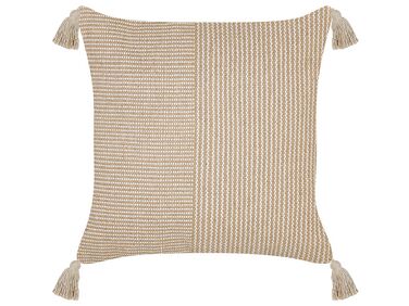 Cotton Cushion 45 x 45 cm Beige ARALIA