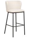 Conjunto de 2 sillas de bar de tela color blanco crema MINA_885313