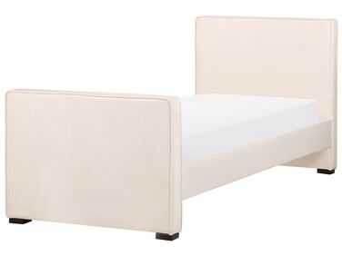 Sametová postel 90 x 200 cm béžová TEENIE