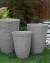 Vaso para plantas em pedra cinzenta 43 x 43 x 60 cm CAMIA_692483