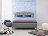 Łóżko z pojemnikiem tapicerowane 160 x 200 cm szare METZ_707856