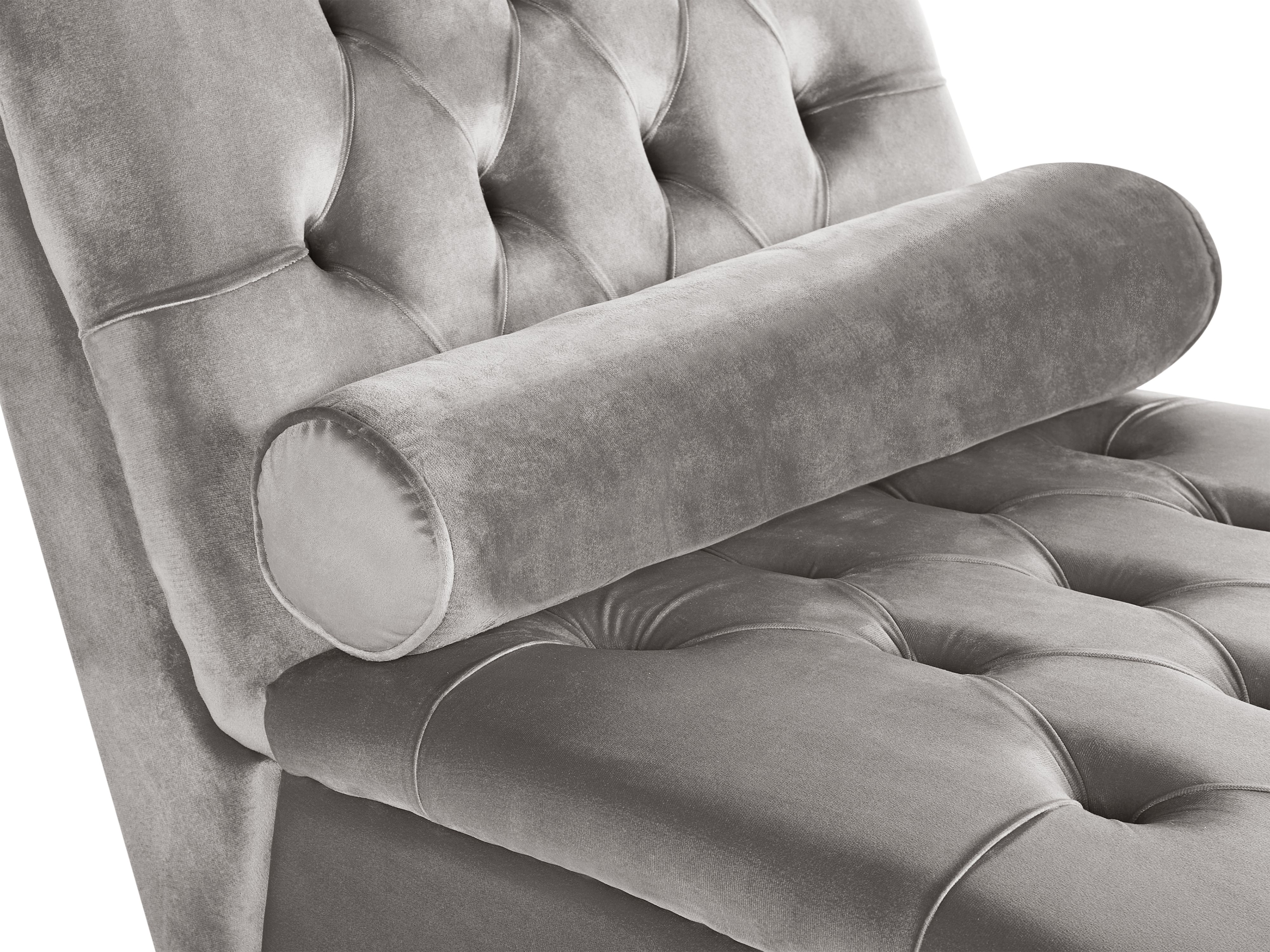 Velvet Chaise Lounge Light Grey MURET Beliani.cz