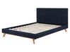 Bed chenille donkerblauw 160 x 200 cm TALENCE_732438