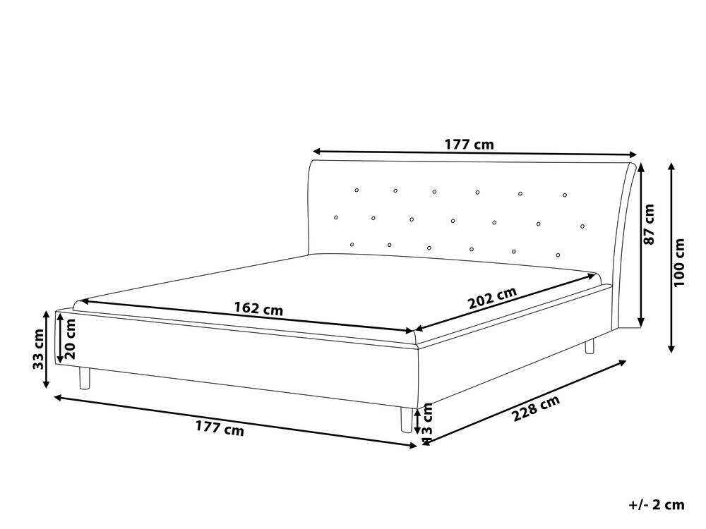 Fabric EU King Size Bed Grey SAVERNE Beliani.co.uk