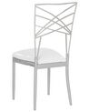 Conjunto de 2 sillas de comedor de metal plateado/blanco GIRARD_782825
