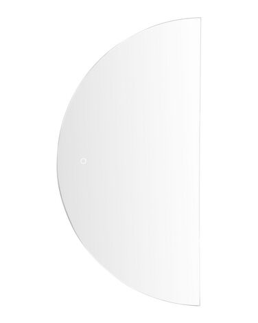 Półokrągłe lustro ścienne LED 50 x 100 cm srebrne LOUE