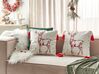 Conjunto 2 almofadas com padrão natalício em algodão vermelho e branco 45 x 45 cm VALLOTA_887967