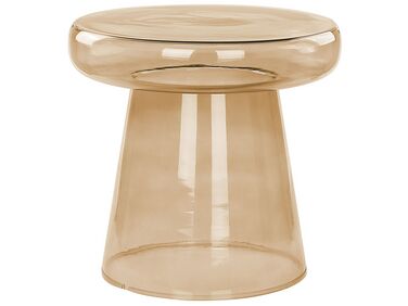 Skleněný odkládací stolek zlatý/hnědý CALDERA