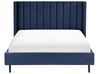 Zamatová posteľ 140 x 200 cm modrá VILLETTE_832606