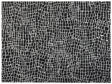 Gulvtæppe hvid/sort polyester 300 x 400 cm PUNGE